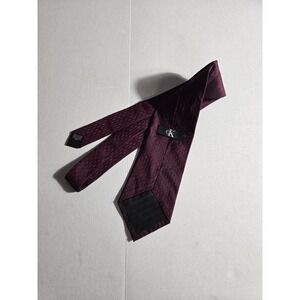 Calvin Klein CK Burgundy Necktie Woven Pattern Business Formal Men's‎